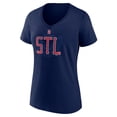 thumbnail image 2 of Women's Navy St. Louis Cardinals Paint the Black V-Neck T-Shirt, 2 of 3