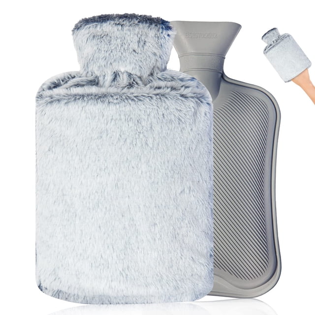 Bolsa de agua caliente, botella de agua caliente de goma para aliviar el dolor, bolsa de agua caliente para calambres, calentador de cama para manos, pies y cintura