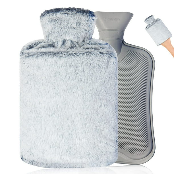 Bolsa de agua caliente, botella de agua caliente de goma para aliviar el dolor, bolsa de agua caliente para calambres, calentador de cama para manos, pies y cintura