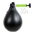 thumbnail image 4 of Pelota de boxeo giratoria colgante de cuero sintético resistente para boxeo, MMA y boxeo tailandés. Negro, 4 of 9