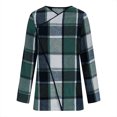 thumbnail image 5 of WTOBBY Women's Plaid Printed Fashionable Long Sleeved Jacket Cardigan, Open Front Casual Cover Up with Front Pockets and Lightweight Design for Spring and Fall,Green L, 5 of 5