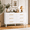 White-6 Drawers-Golden Metal, variant on 6 Drawer Dresser for Bedroom, Asofer Modern Farmhouse White Dresser, Wide Chest of Drawers with Black Metal Handles for Bedroom & Entryway