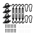 thumbnail image 1 of 44 Pcs Sun Shade Sail Hardware Kit for Triangle Rectangle Sun Shade Sail Installation,for Patio, Garden Outdoors,1 x Sun Shade Sail Hardware Kit(6mm 44 pieces),Black, 1 of 8