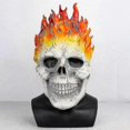 thumbnail image 2 of Halloween Ghost Rider Red And Blue Flame Skull Mask Horror Ghost Full Face Latex Cosplay Costume Props - FKB, 2 of 5
