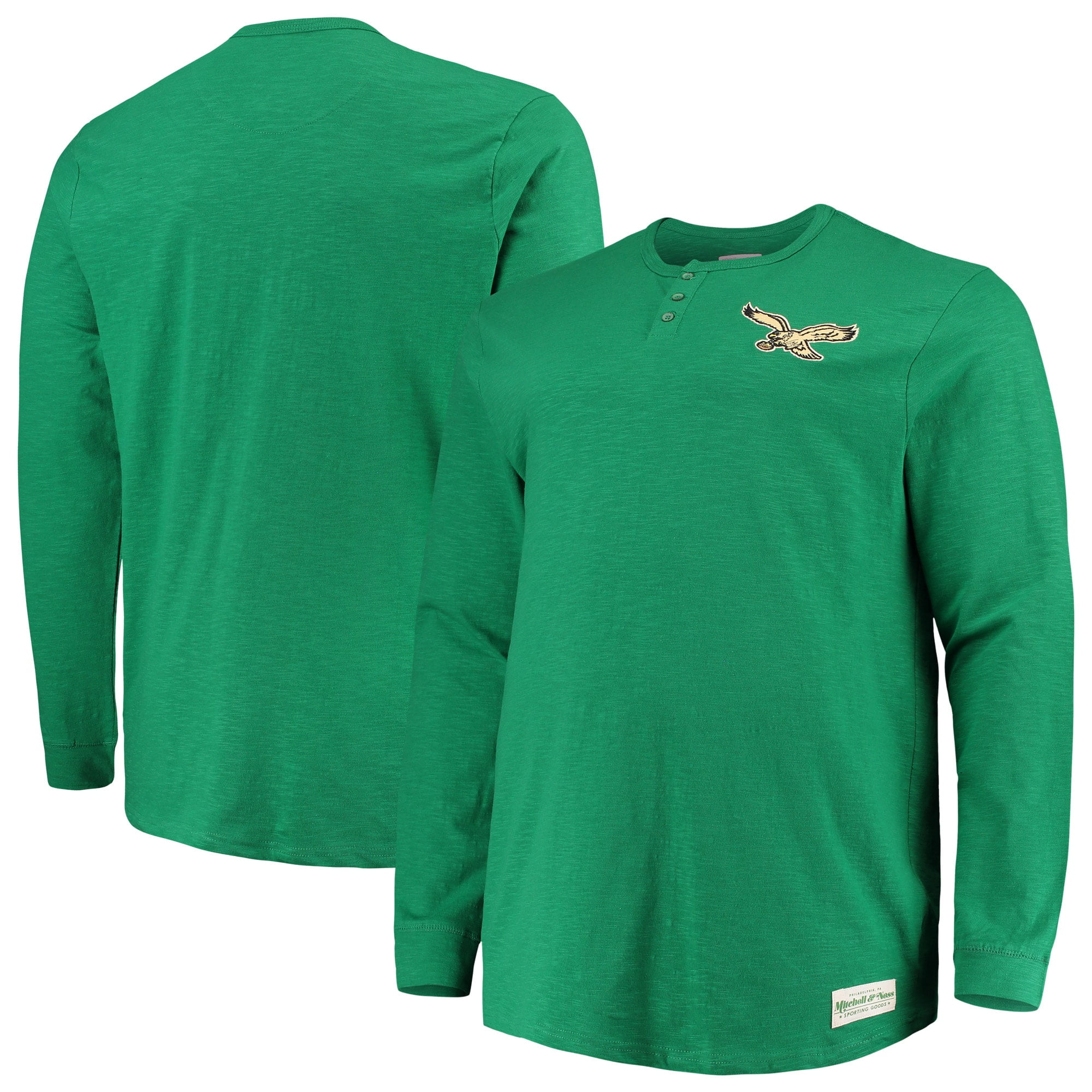 Philadelphia Eagles Mitchell & Ness Big & Tall First Round Pick Long Sleeve Henley T-Shirt