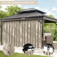 thumbnail image 3 of Pakunoda 4 Panel 12' X 6.5' Outdoor Curtains for 12' X 12' Gazebo, Waterproof Outdoor Privacy Curtain Panel set of 4, Cream(Curtain Only), 3 of 8