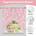 thumbnail image 3 of Swag Curtains Valances for Windows, Pink Christmas Snowflakes Short Kitchen Window Curtains Over Sink, White Winter Snow Cafe Curtains Panel Set Of 2,Rod Pocket, 63 Inches Length, 3 of 9