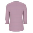 thumbnail image 3 of Jalioing Women's Casual Striped Shirts 3/4 Puff Sleeve Crew Neck Fashion Tunic Blouses Summer Dressy Tops, 3 of 5