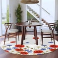 thumbnail image 3 of Red Blue Poppy Floral Round Area Rug 7Ft Washable Circle Rugs for Dorm Laundry Room, Farmhouse Spring Flowers Non-Slip Carpet Floor Mats Indoor Outdoor Carpet Runner Aesthetic Home Decor, 3 of 8