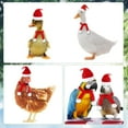 thumbnail image 5 of Dalrosia 12PCS Christmas Pet Chicken Hat Scarf Set Mini Santa Hat Scarf Xmas Small Animal Hat Clothes with Adjustable Chin Strap for Hen Duck Hamster Guinea Pig Kitty Puppy Parrot, 5 of 7