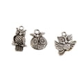 thumbnail image 4 of Colección de 30 piezas de colgantes de metal de aleación de plata con pájaros mixtos Perfecl Charms plateados tibetanos colgantes, 4 of 5