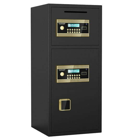 Large Double-door Coin-operated Safe,Digital Security Safe with Fireproof and Waterproof Bag,7.0 Cubic Feet Safe Box with Hidden Code Function for Home,Office and Hotel