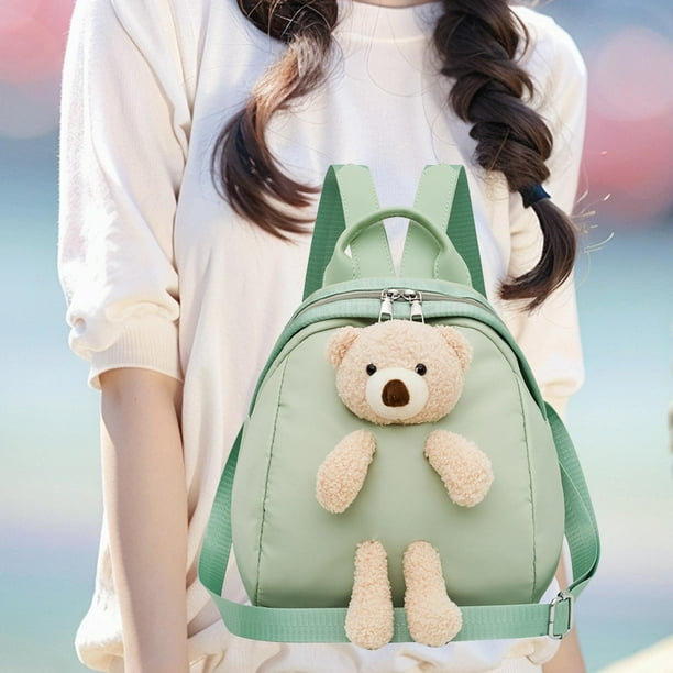 Mochila pequena para mujer bolsa de viaje para acampar trabajar ir al trabajo hacer senderismo o ir a la oficina Verde claro