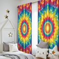 thumbnail image 5 of Blackout Kids Curtains,Rainbow Tie Dye Star Mandala Pattern Childrens Insulated Curtains Set Of 2,Bedroom Essentials,Toddler Room Decor 52"x84", 5 of 5