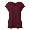 thumbnail image 6 of Afdoent Blouse For Women Fashion Solid Comfort Casual V Neck Short Sleeve Shirt Loose Blouse Tops Shirts Vacation Clothes 2026, 6 of 8
