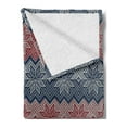 thumbnail image 2 of Nordic Soft Flannel Fleece Throw Blanket, Traditional Knitting Motif with Retro Style Floral Old Fashion Image, Cozy Plush for Indoor and Outdoor Use, 60" x 80", Dark Blue Coconut, by Ambesonne, 2 of 5