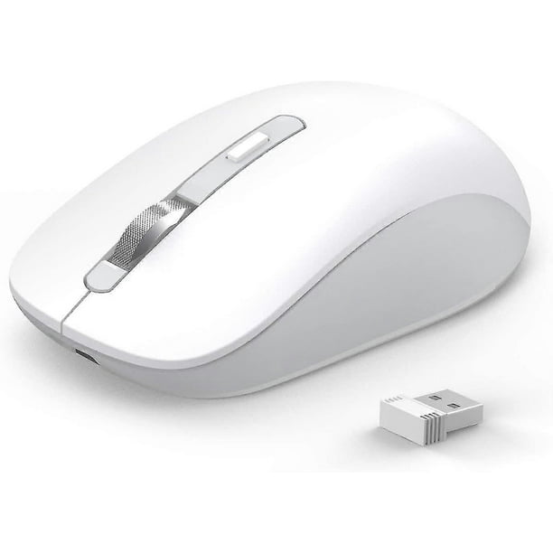 Pure White Bluetooth Mouse, 2.4g Wireless Bluetooth Mouse Dual Mode (bluetooth 5.0/3.0+usb), Computer Mouse