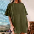thumbnail image 3 of Mittory Women's Oversized T Shirt Crewneck Solid Short Sleeve Baggy Cotton Tees, 3 of 5