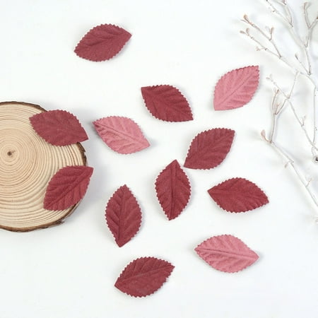 

Girlsshop Embossed Rose Leaves Diy Accessories Materials Simulated Plants Red