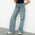 thumbnail image 6 of Women Y2k Low Rise Baggy Jeans Loose Fit Boyfriend Straight Wide Leg Jeans Trendy Stretch Long Denim Pants, 6 of 6