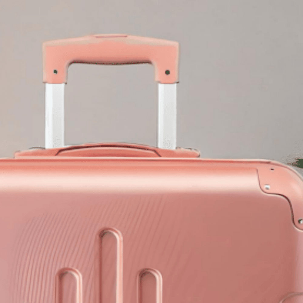 28in Rose Gold ABS Luggage Case with Diamond Texture - Reinforced Corners, Spacious Travel Suitcase for Business Trips & Vacations