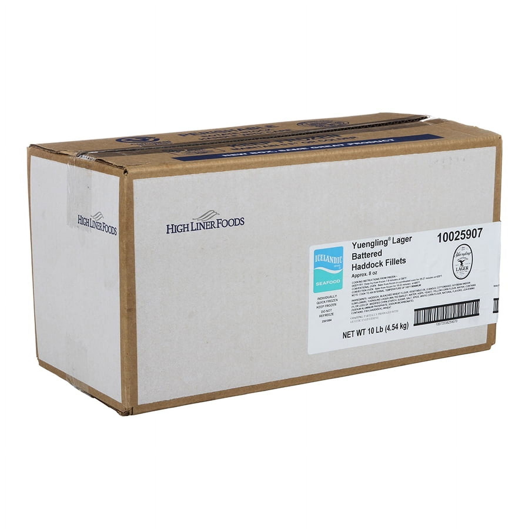 Yuengling Brewers Choice Beer Battered Haddock Fillet, 8 Ounce of 19-21 Pieces, 10 Pound - 1 each.