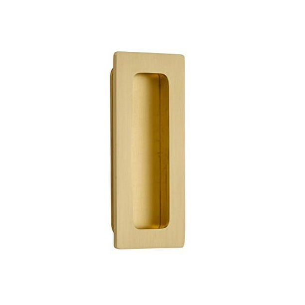 Emtek, Modern Rectangular, Flush Pull, 13/4" x 4", Satin Brass