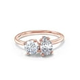 thumbnail image 2 of AFFY 1.50CT Round & Pear Moissanite Diamond Toi Et Moi Ring for Women 14K Rose Gold over Silver-5.5, 2 of 6