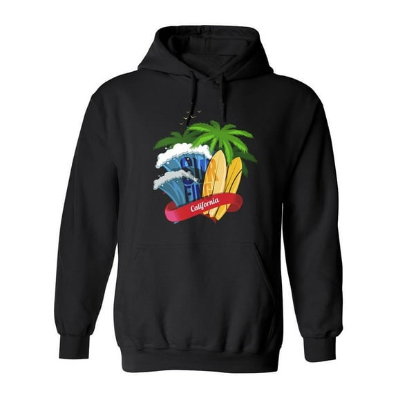 Surfing In California. Hoodie Men -Image by Shutterstock, Male Large