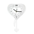 thumbnail image 1 of Reloj de pared en forma de corazón, movimiento silencioso, para colgar en la pared, acrílico, para comedor Plata, 1 of 9