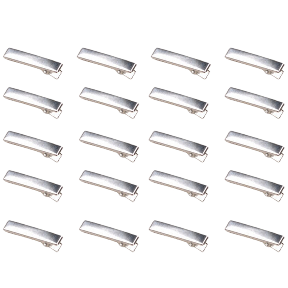 Cuteam 20 Pcs Flat Metal Single Prong Alligator Clips Barrette Bows DIY