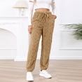 thumbnail image 4 of Women's Fuzzy Fleece Jogger Sweatpants Comfy Stretch High Waisted Workout Yoga Track Pants Casual Loose Drawstring Lounge Pajamas Trousers, 4 of 7