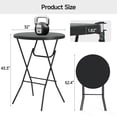 thumbnail image 3 of JINSEED 32'' Round Folding Table, Portable Bar Height Table with Removable Legs for Indoor Outdoor Event Wedding Party Commercial Use, Black, 3 of 9