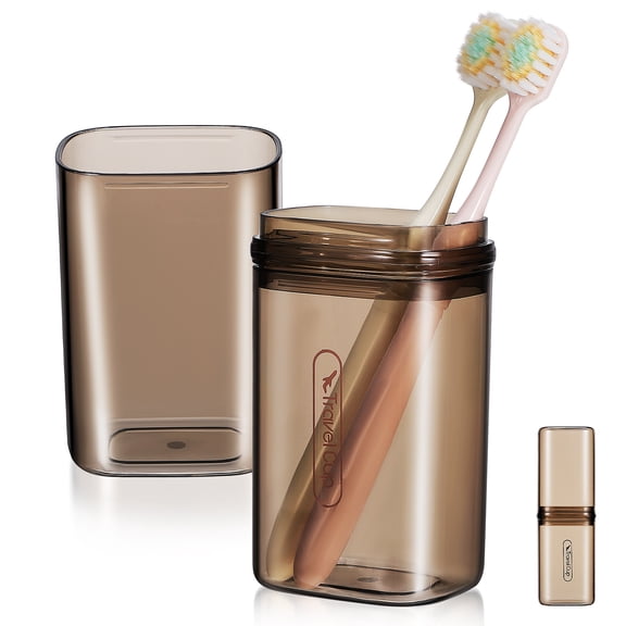 TOYMYTOY Coffee Travel Toothbrush Case Lightweight Rinsing Cup Multi Functional Toothbrush Holder