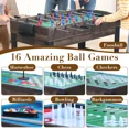 thumbnail image 5 of 48'' 16 in 1 Multi Game Table Combo Game Table Set for Game Room, Multifunctional Game Table with Bow, Arrow, Basketball, Football, Hockey, Foosball, Shuffleboard, Ping Pong, Chess, Checkers, Bowling, 5 of 11