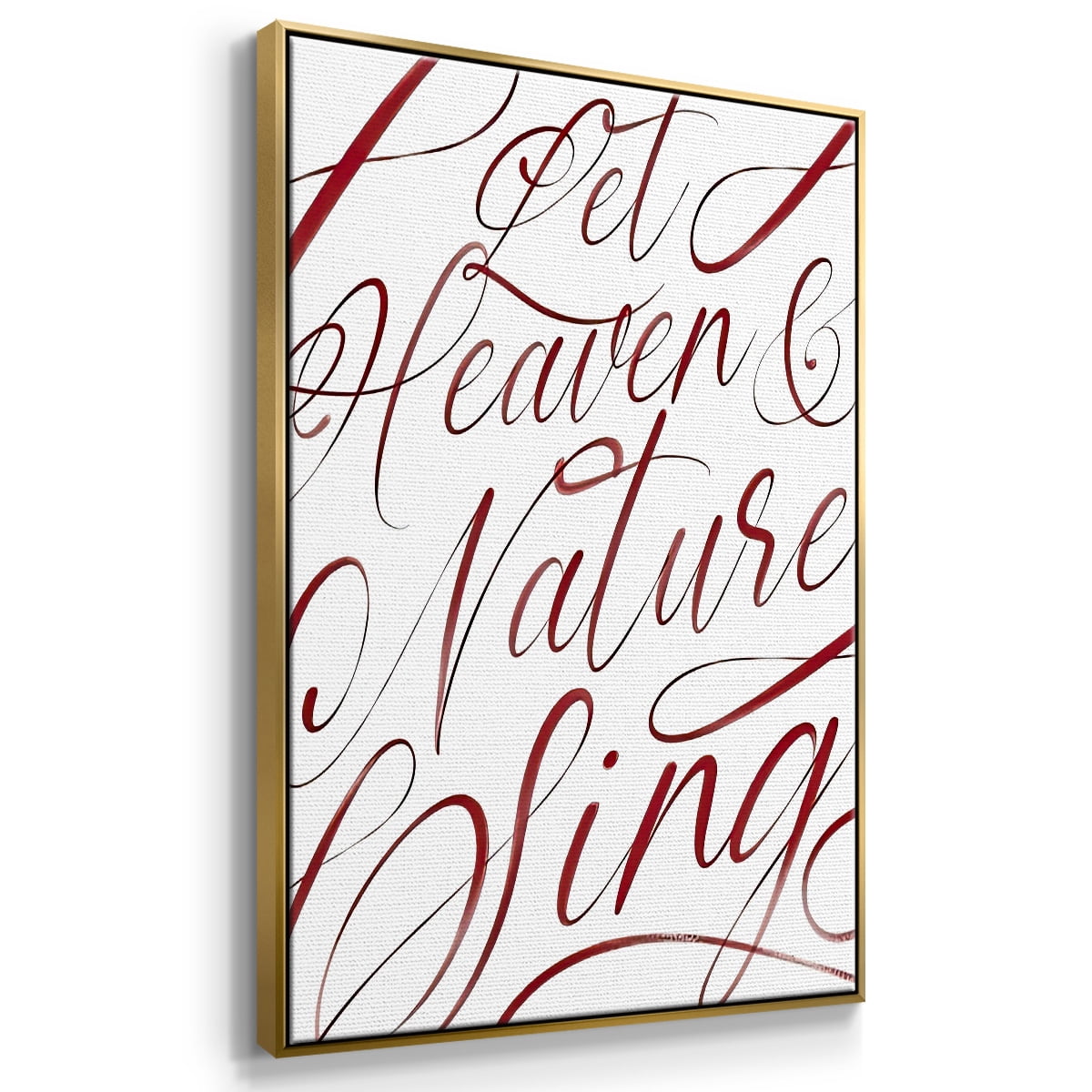 Heaven and Nature - Framed Gallery Wrapped Holiday Canvas - 27 x 41 - Gold Frame