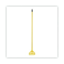 Boardwalk BWK620 60 in. Quick Change Side-Latch Plastic Mop Head Aluminum Handle - Yellow
