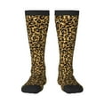 thumbnail image 2 of Lsque Gold Glitter Leopard Printed Crew Socks Men's Women's LightWeight Thin Casual Calf Socks ,Knee High Socks,Cotton Socks, 2 of 9