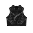 thumbnail image 4 of Oyolan Kids Girls Sleeveless Mock Neck Tank Top Modern Ballet Dance Gymnastic Sports Bra Dancewear Black 14, 4 of 7