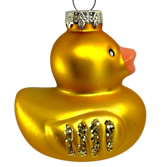 Duck Ornament – Blown Glass Yellow Rubber Ducky Christmas Tree Holiday Decoration