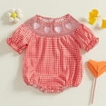 thumbnail image 2 of Coerni First Birthday Outfit Girl Heart Bubble Romper Jumpsuit Bodysuit New Born Waffle Clothes Baby Knitted Embroidered Plaid Onesie, 2 of 8