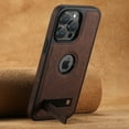 thumbnail image 4 of for iPhone 14 Pro Case Magnetic, Compatible with Magsafe Logo View Built-in Kickstand Ultra Slim Litchi Texture Premium PU Leather Retro Wireless Charging Phone Case for iPhone 14 Pro, Brown, 4 of 10