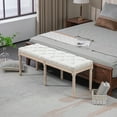 thumbnail image 2 of HOMCOM 46" End of Bed Bench, Upholstered Bedroom Bench, Cream White, 2 of 5