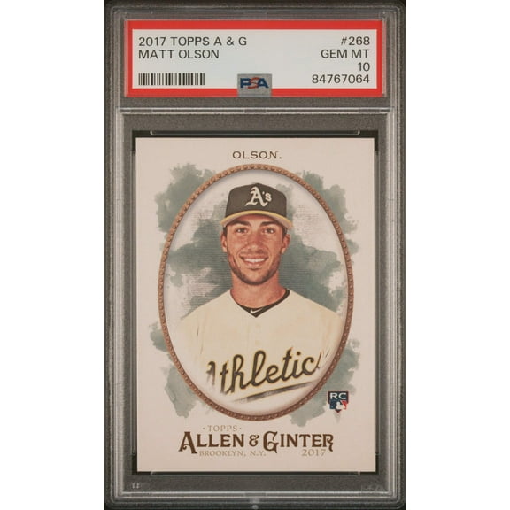 Graded 2017 Topps Allen  Ginter Matt Olson #268 Rookie RC Baseball Card PSA 10 Gem Mint
