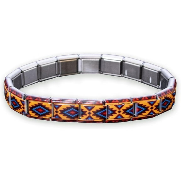 Fablinks Italian Charm Bracelet, Western Bracelets with 9mm Charms, Stainless Steel Jewelry for Women (Western Theme 1)