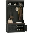 thumbnail image 1 of HOMCOM 3-in-1 Hall Tree with Bench, Coat Rack with Shoe Storage, Black, 1 of 10