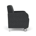 thumbnail image 2 of Siena Reception Oversize Guest Chair / Casters / Brushed Steel Legs / Dark Gray, 2 of 5