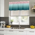 thumbnail image 5 of Pink Turquoise Ombre Valances for Windows, Decorative Rod Pocket Window Valance Curtains, Teal Modern Geometric Striped Abstract Art Short Curtain Drapes for Living Room, 2 Panels, 54" W x 18" L, 5 of 8