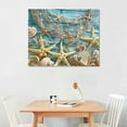 thumbnail image 2 of Chilfamy   Canvas Wall Art Starfish Shell Painting Prints Beach Nature Picture Canvas Artwork for Home Kitchen Bathroom Living Room Wall Decor Ready to Hang 20x16 in/16x12 in, 2 of 6