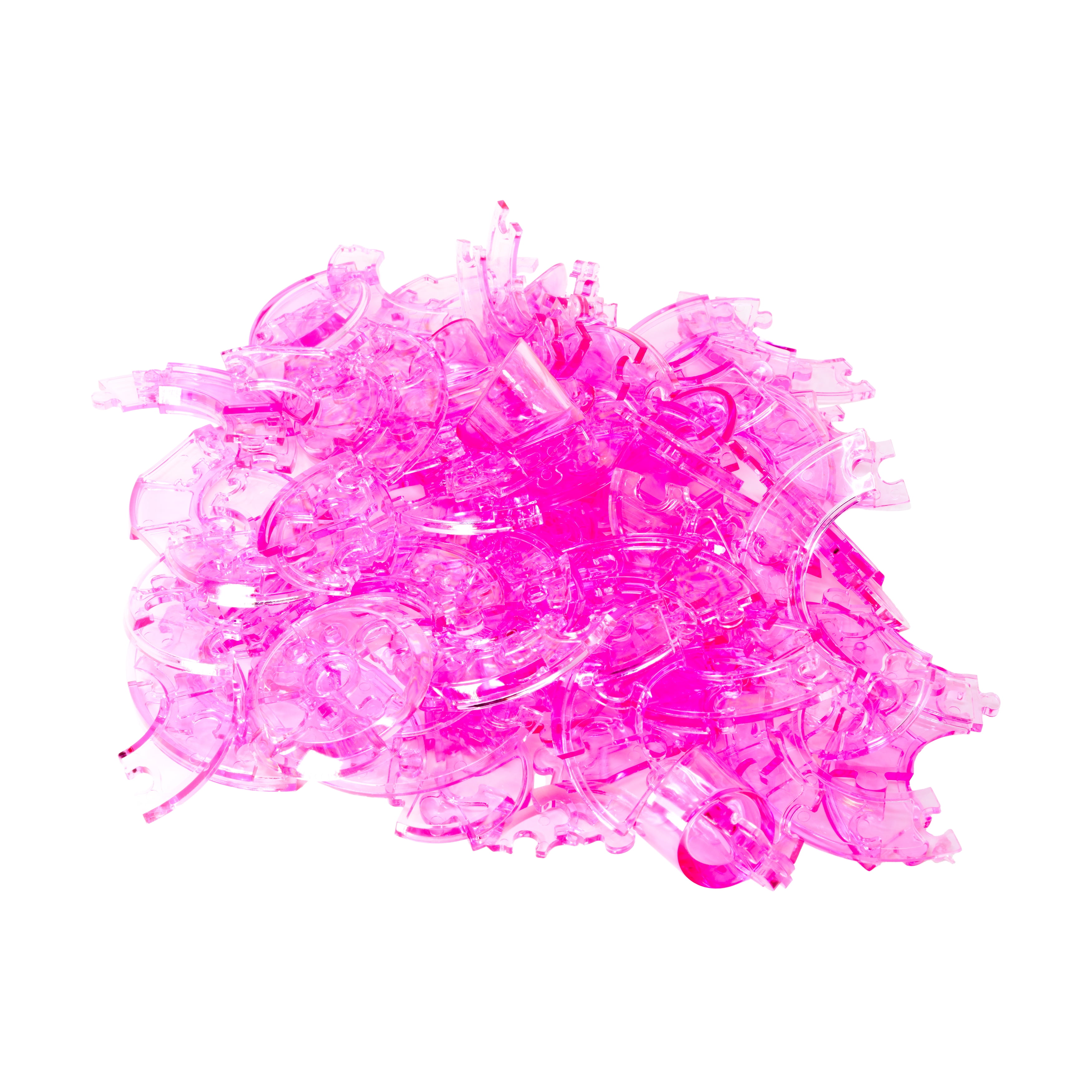 AreYouGame.com 3D Crystal Puzzle - Deluxe Piggy Bank with Stickers (Hot Pink): 93 Pcs